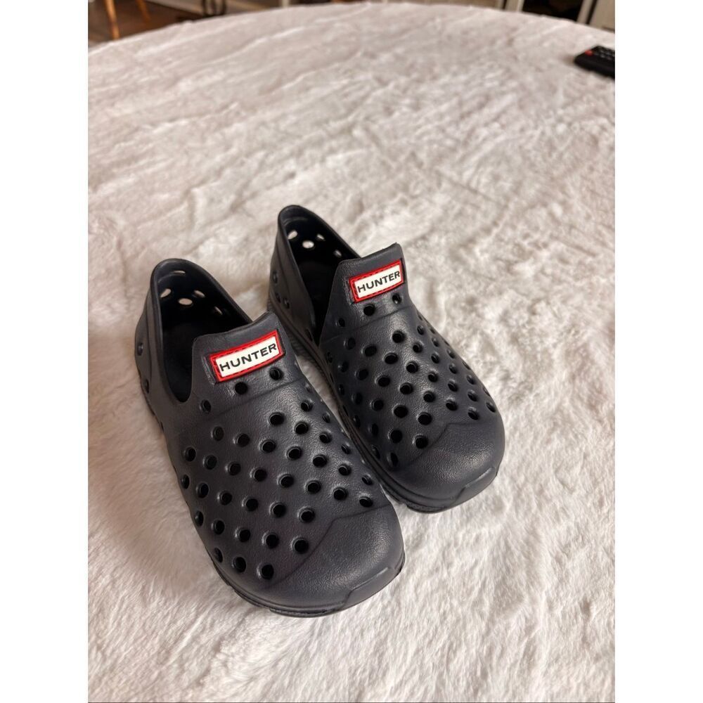 Hunter Kids Play Clogs Black Little Kid 7C Waterproof Slip On